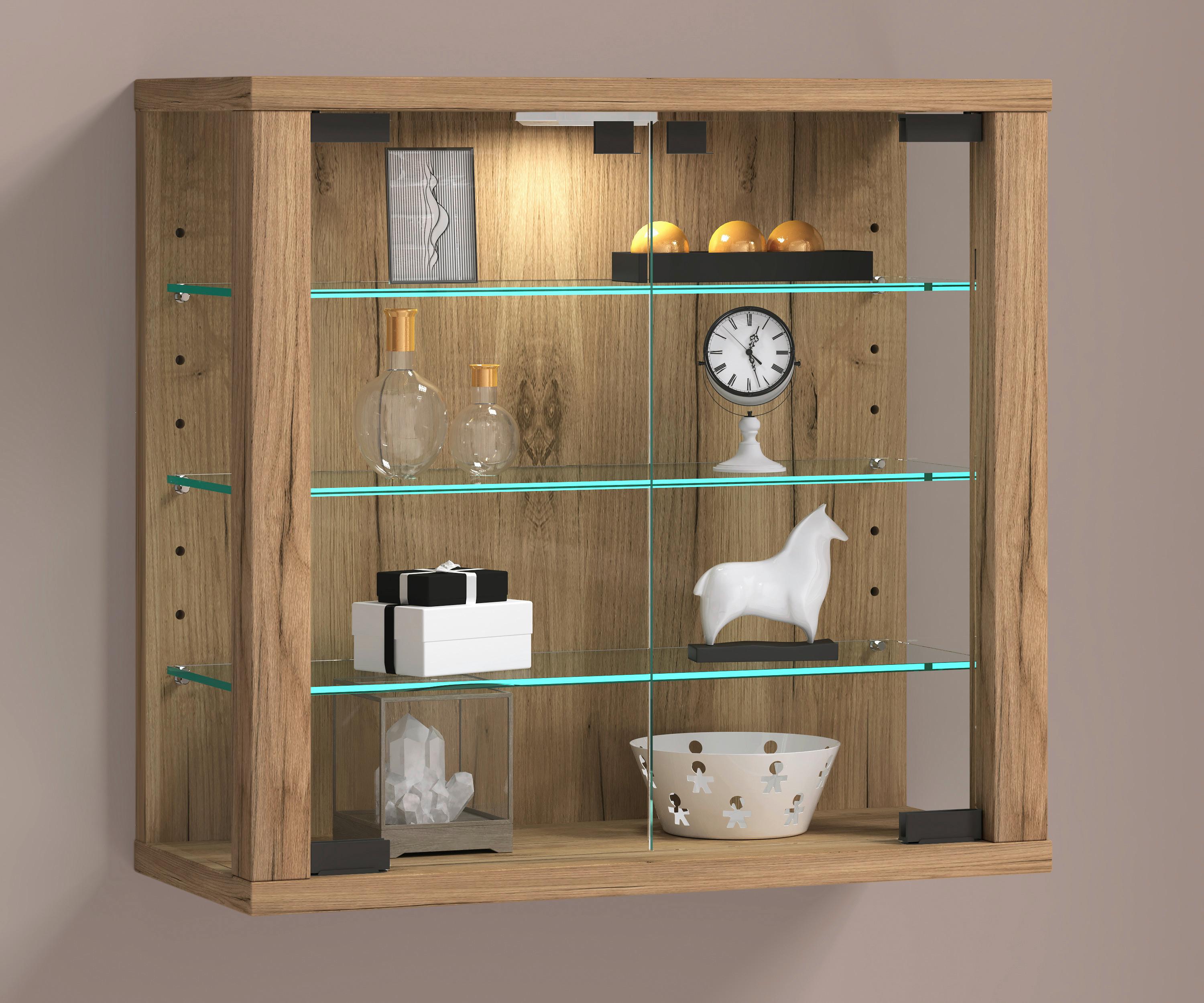 HÄNGEVITRINE VITROSA S - Honigeiche, Design, Glas/Holzwerkstoff (43/40/18cm) - MID.YOU