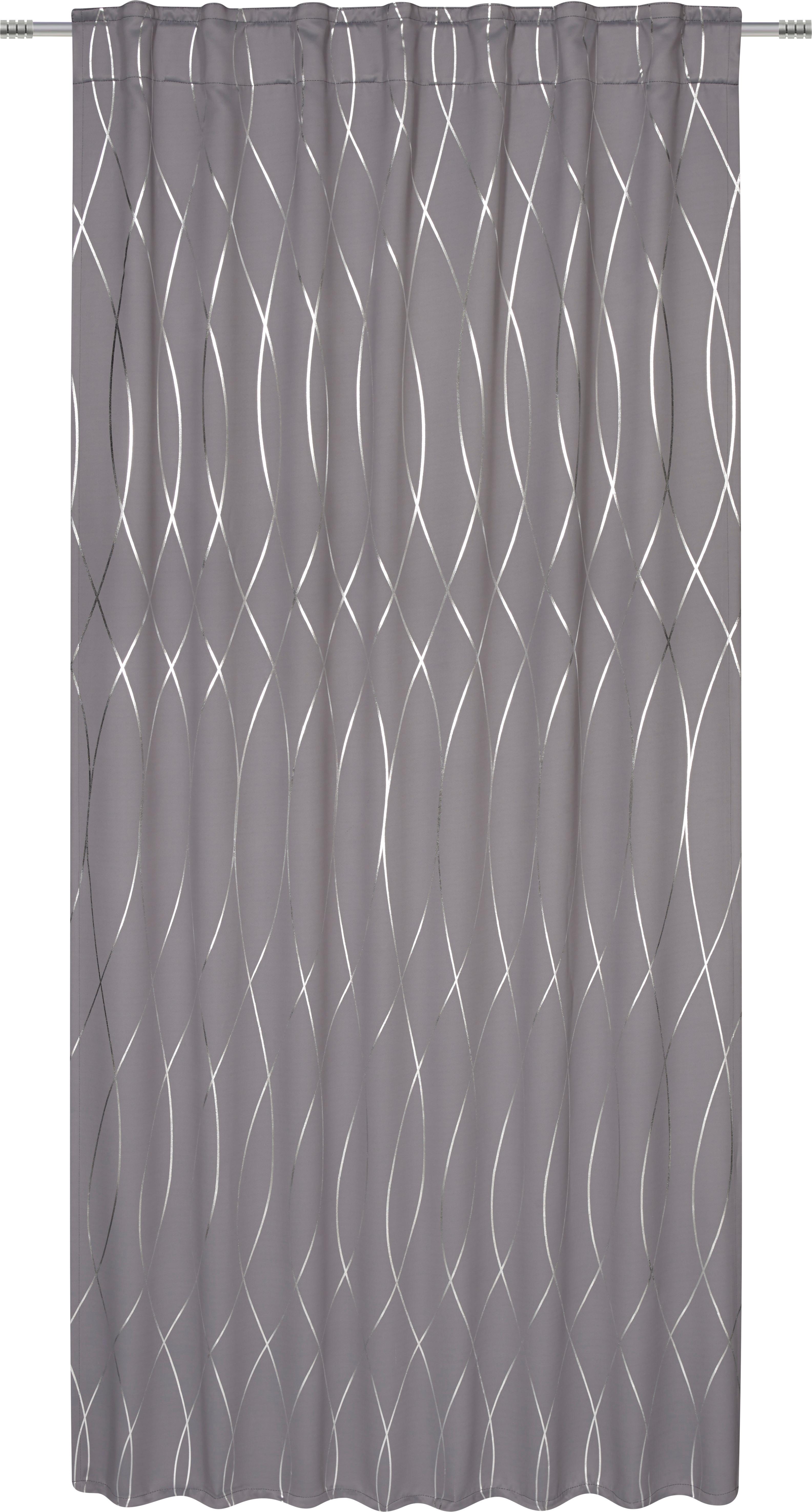 Zatemnitvena Zavesa Glamour -Akt- - srebrne barve/antracit, Trendi, tekstil (140/245cm) - Modern Living