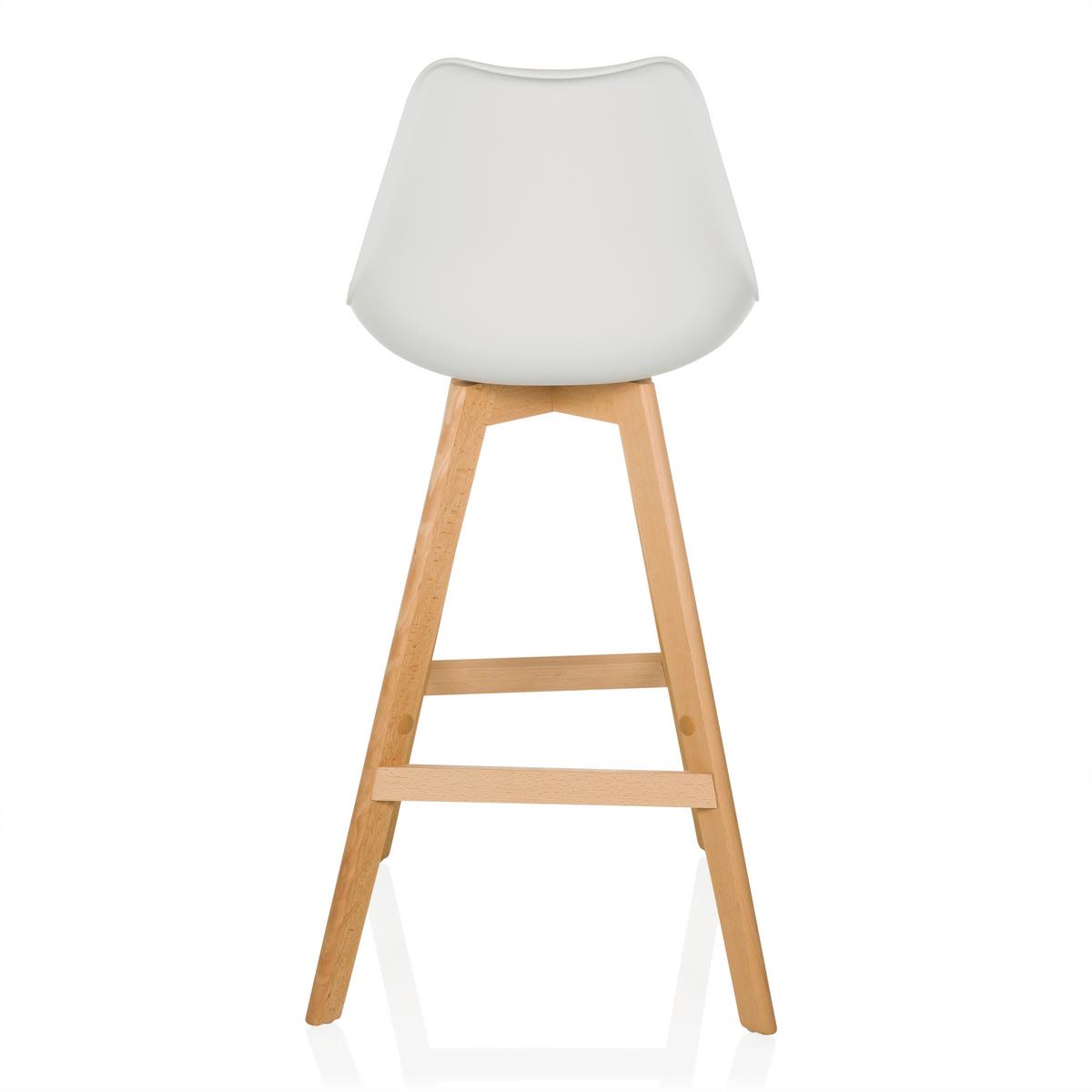 Set Barskih Stolov Scandi High, 2 Kos - bela/barve bukve, Moderno, umetna masa/les (51/99/51cm) - MID.YOU