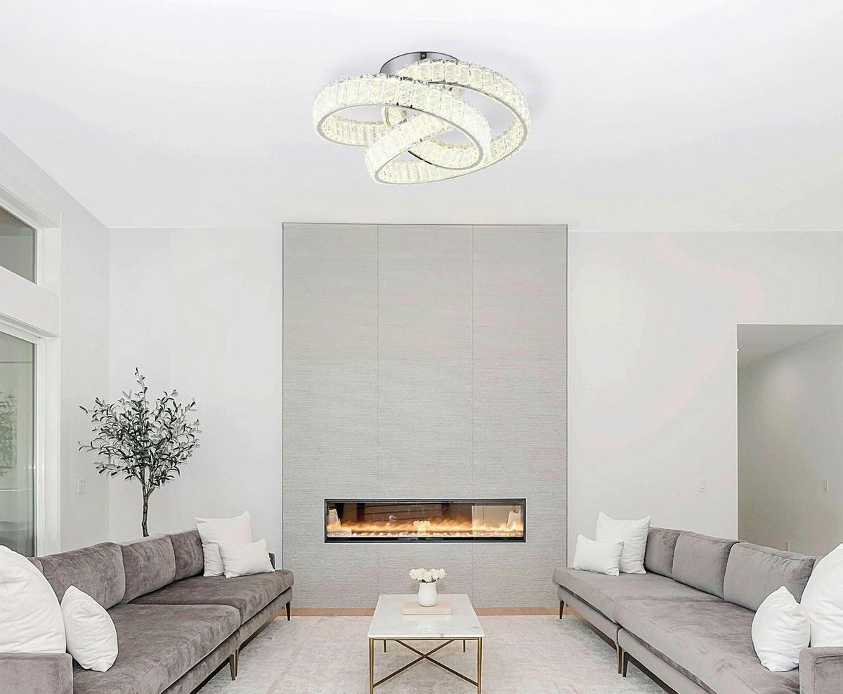 LED-DECKENLEUCHTE 67162D MUCKY - Klar/Chromfarben, Konventionell, Glas/Metall (60/26cm) - Globo