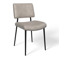 Stol Elia, Bež, Rebrasti Žamet - črna/bež, Moderno, kovina/tekstil (56/85/47cm) - Bessagi Home