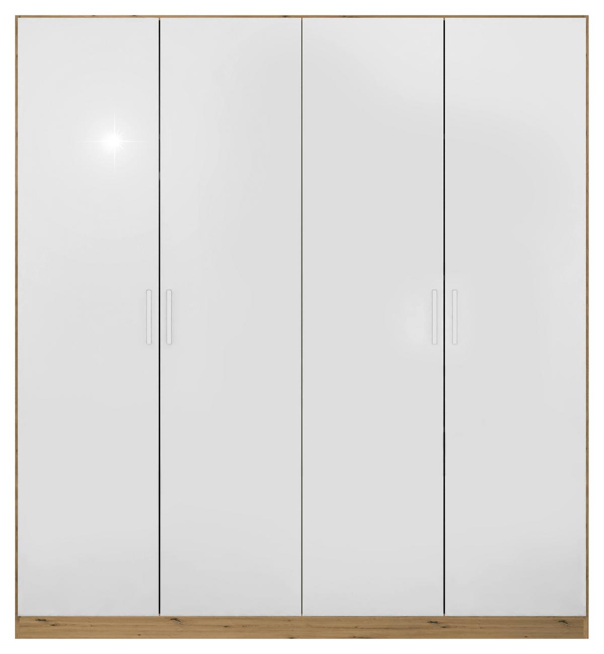 Ormar S Klasičnim Vratima Berlin - hrast Artisan/bijela visoki sjaj, Moderno, drvni materijal/plastika (181/197/54cm) - Modern Living