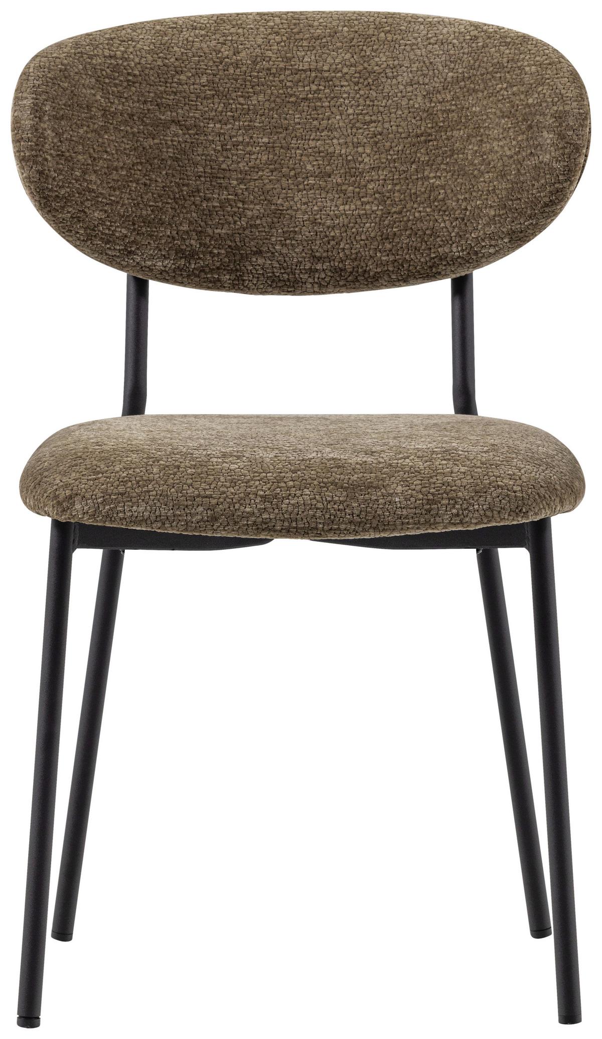 Stuhl-Set Klejd 2er-Set Braun - Schwarz/Braun, MODERN, Textil/Metall (47/79/53cm) - Livetastic