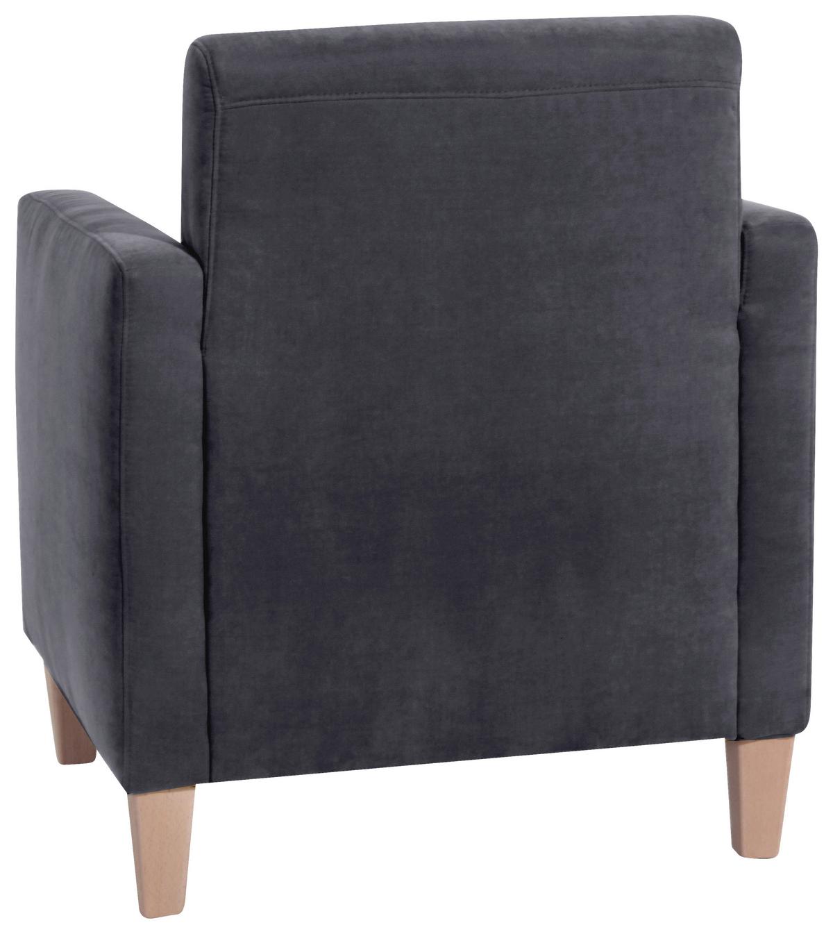 SESSEL MILLA - Anthrazit/Naturfarben, Design, Holz/Textil (71/81/70cm) - Max Winzer