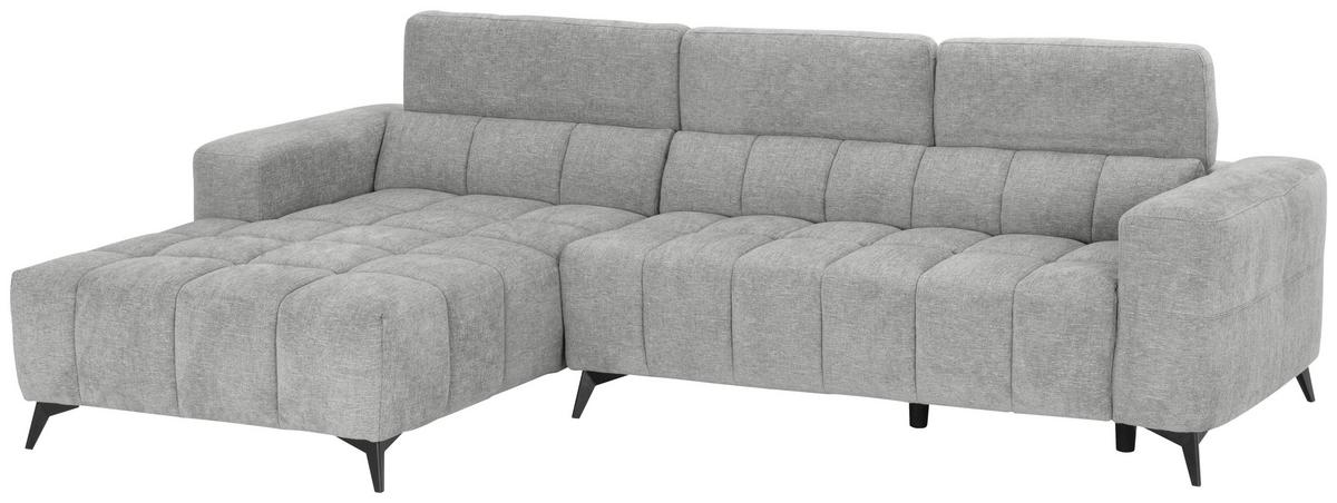 Wohnlandschaft Melbourne Grau - Schwarz/Grau, Modern, Holz/Textil (182/285cm) - Mömax