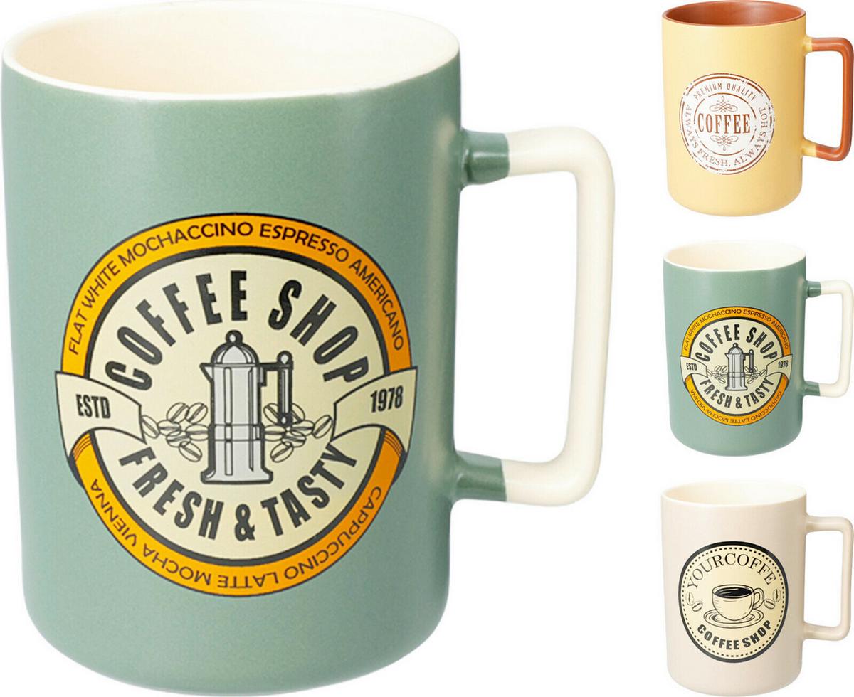 Kávésbögre Coffee Time - sárga/fehér, Basics, kerámia (400ml)