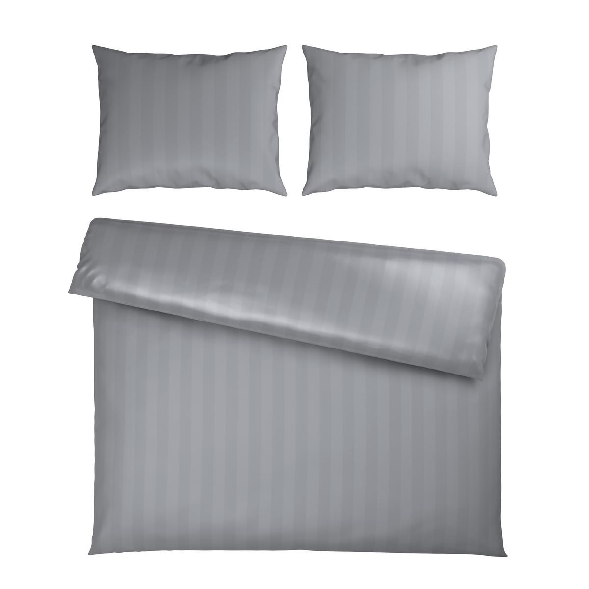 Posteljnina Xenia Streif Xxl, Srebrna, 2x60/80, 200/200 - srebrne barve, Moderno, tekstil (200/200cm) - Premium Living