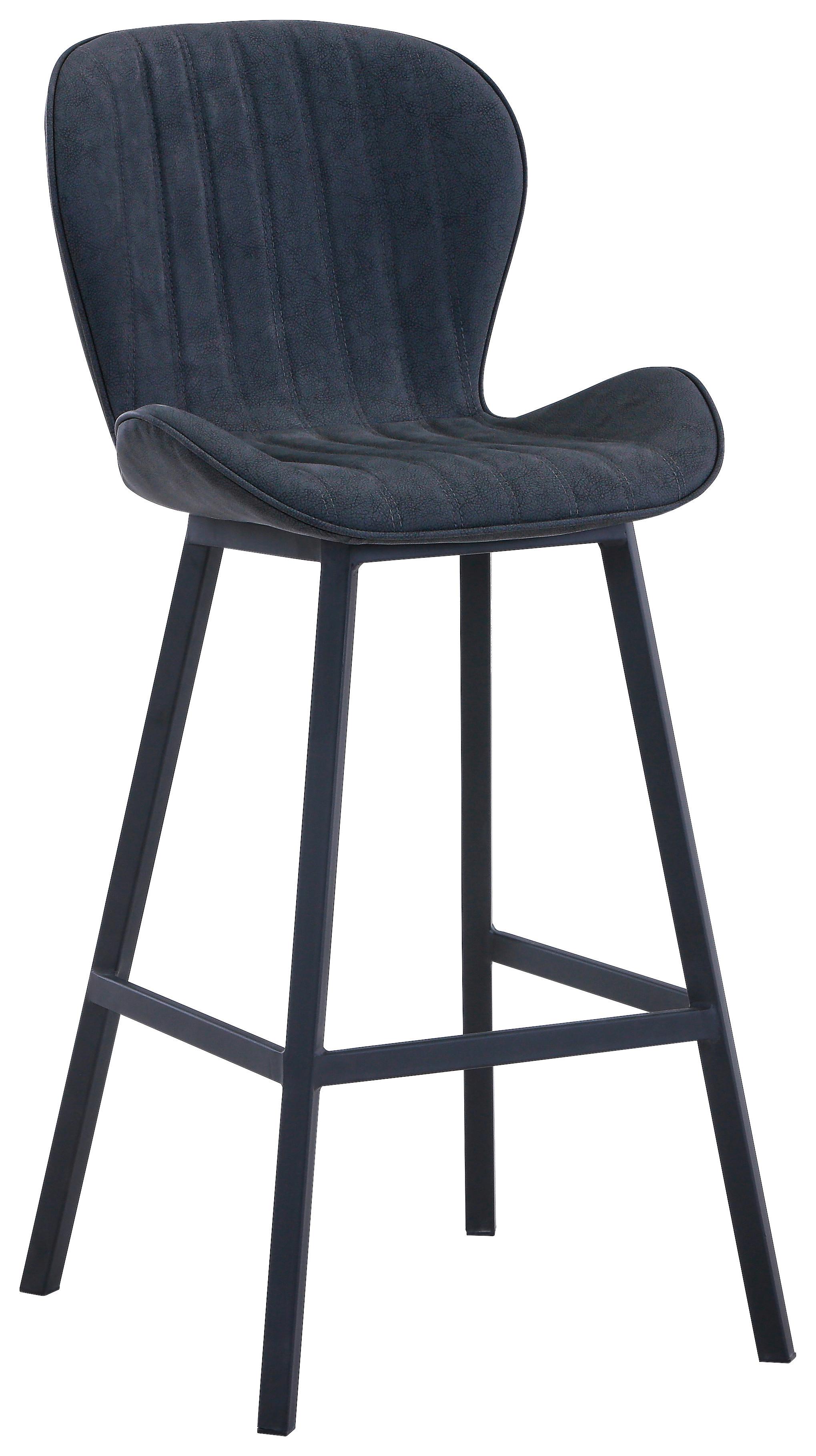 Barski Stol Ben - siva/črna, Moderno, kovina/tekstil (48/106/58cm)