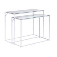 Beistelltischset Wl7.332 - Weiss, Design, Glas/Metall (100/40/77cm) - MID.YOU