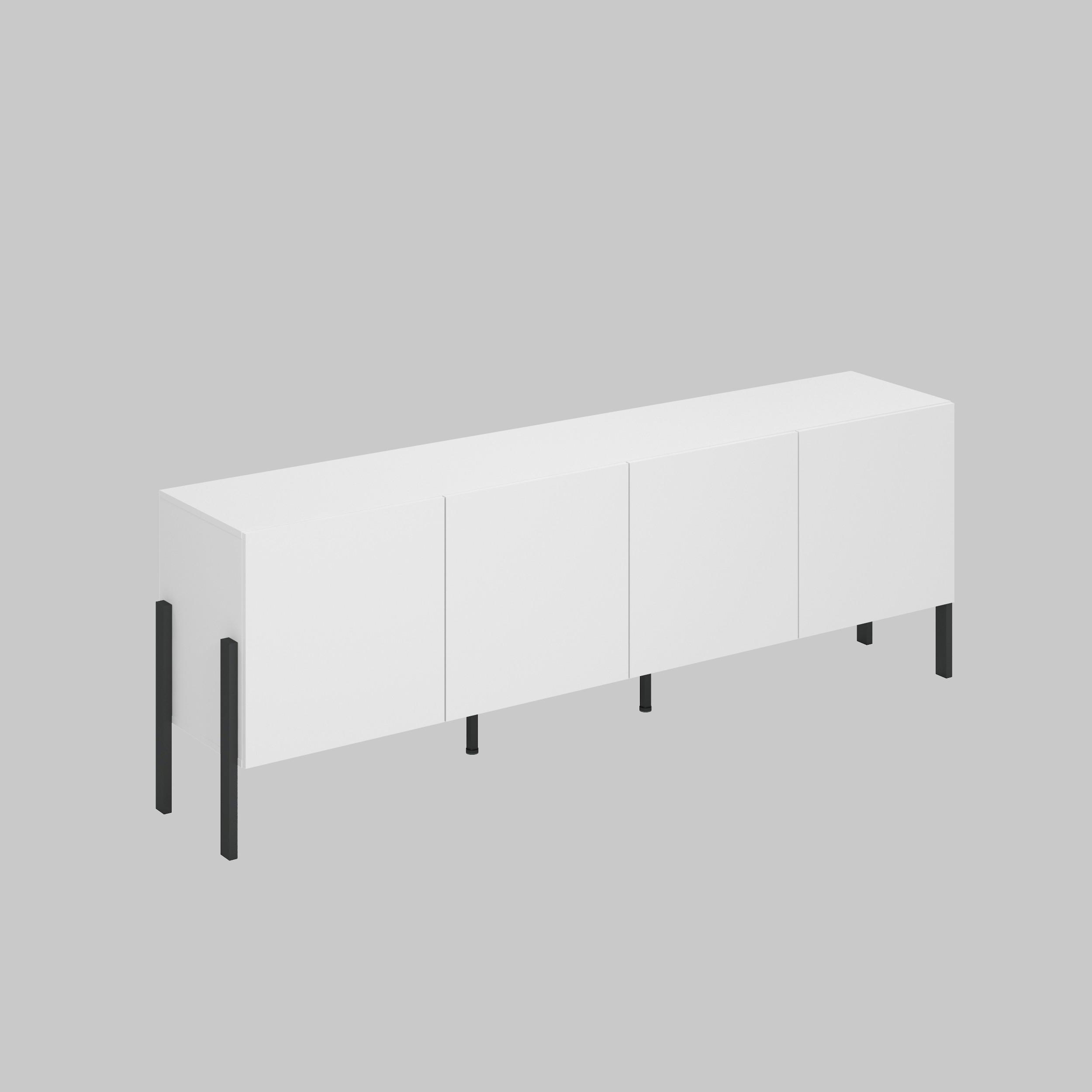 Komód Jukon - fehér, Modern, faalapú anyag (204/70/40cm)