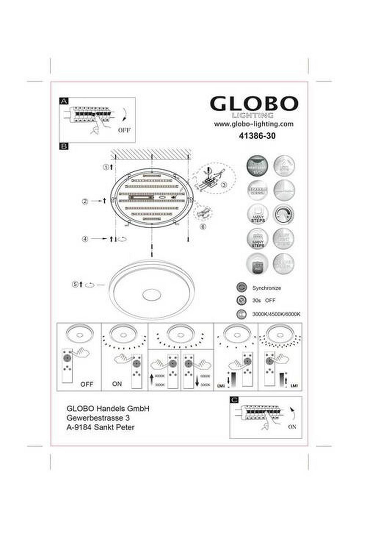 Stropna Led-svetilka Connor, S Sijalko - bela/opal, Basics, kovina/umetna masa (68/10cm) - Globo