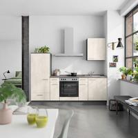 Küchenblock Riva Low m. Geräten Weiß - Schieferfarben/Edelstahlfarben, MODERN, Holzwerkstoff/Metall (240cm) - Nobilia