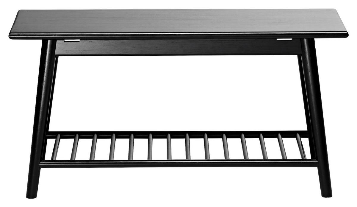 Schuhbank Noble ca. 90x45x35cm Schwarz Bambus - Schwarz, ROMANTIK / LANDHAUS, Holz (90/45/35cm) - MID.YOU