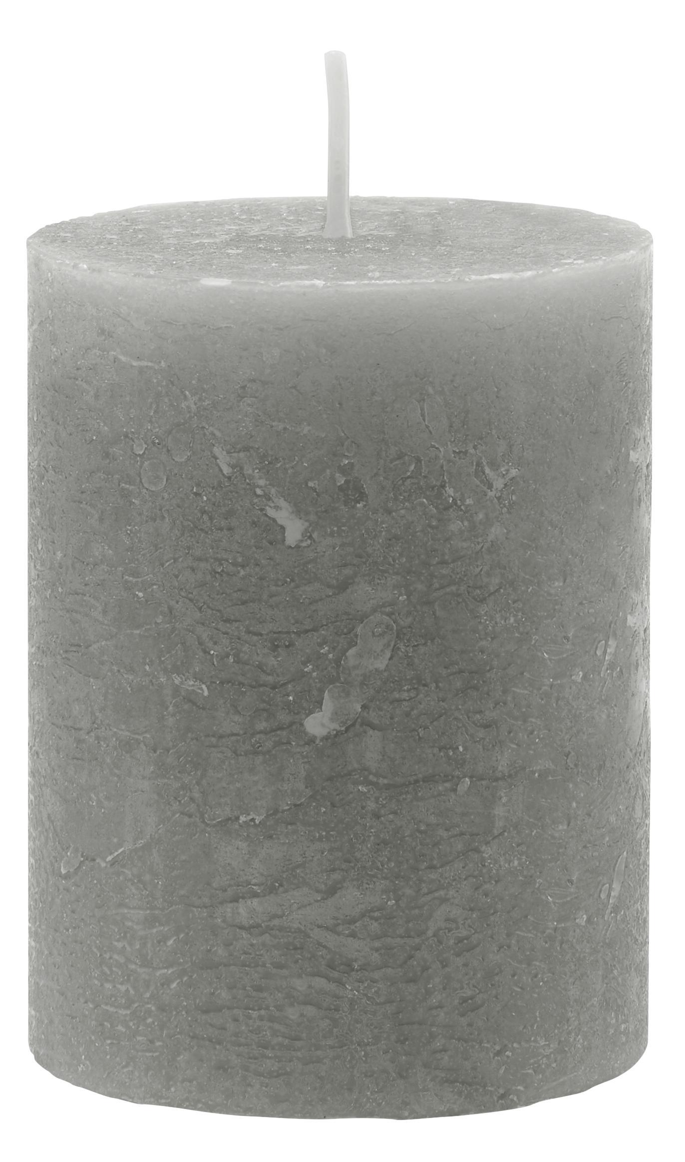 Stumpenkerze LIA Grau - Grau, MODERN (6,8/9cm) - Mömax modern living