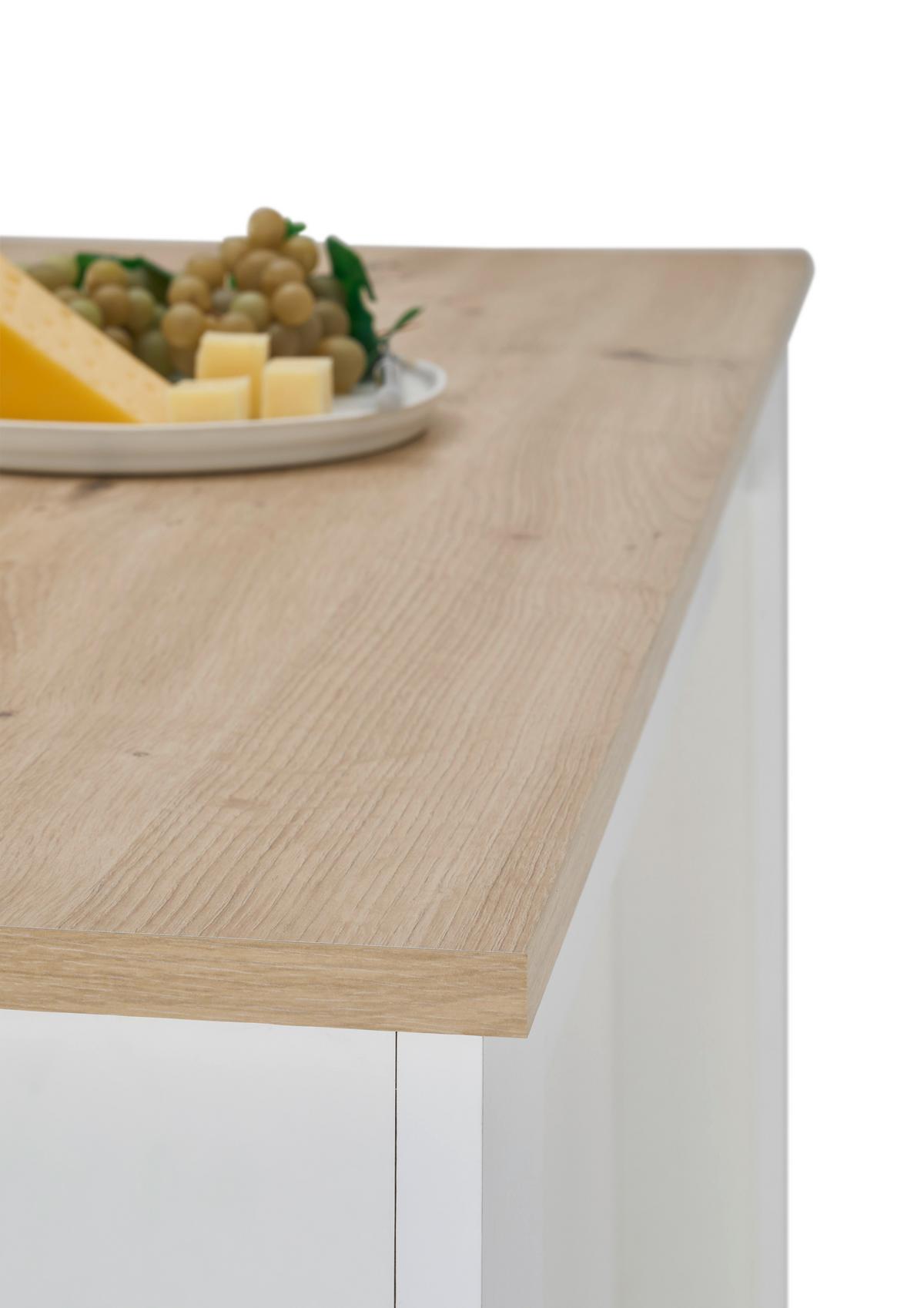 STÓŁ BAROWY MODESTO - biały/dąb artisan, Modern, materiał drewnopochodny (115/50/103cm) - MID.YOU