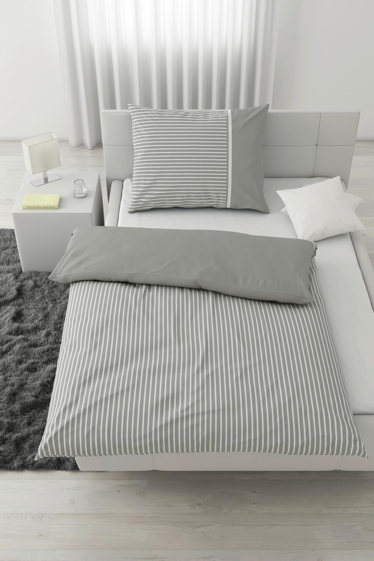 Lenjerie de pat Johannes cca. 140x200/50x70 cm - gri deschis, Konventionell, textil (140/200cm) - Mömax