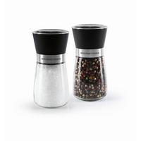 MŁYNEK DO SOLI I PIEPRZU 14343 - czarny, Basics, tworzywo sztuczne/szkło (6,5/13cm) - GOURMETMAXX