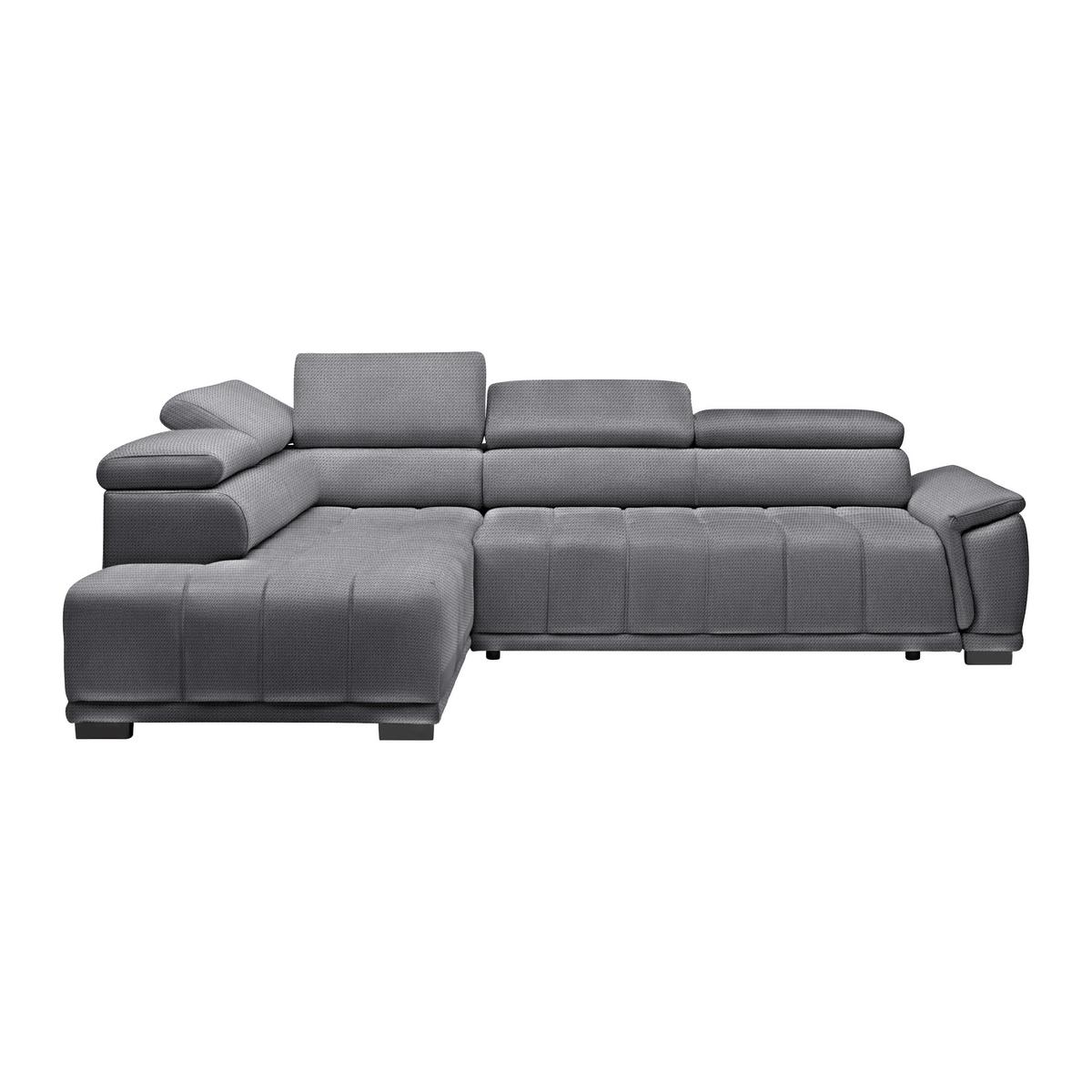Ecksofa Gremio Links Blaugrau - Blaugrau/Schwarz, MODERN, Kunststoff/Textil (106/77-100/283-206cm) - Premium Living