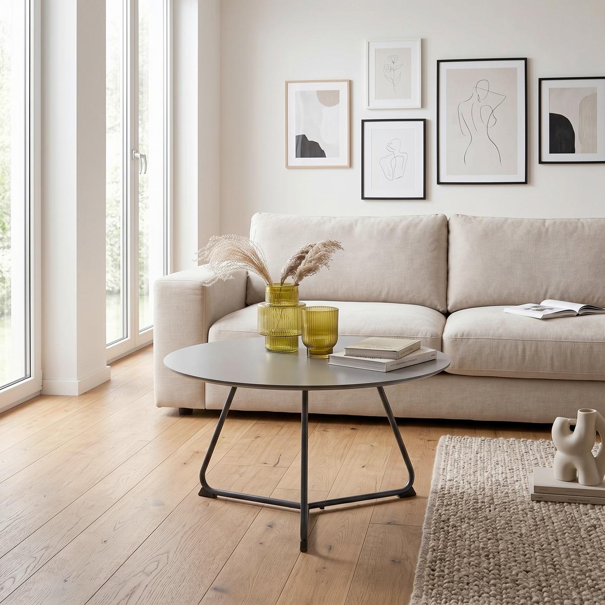 Couchtisch Grau - Grau, Modern, Holzwerkstoff/Metall (70/70/40cm) - Mömax