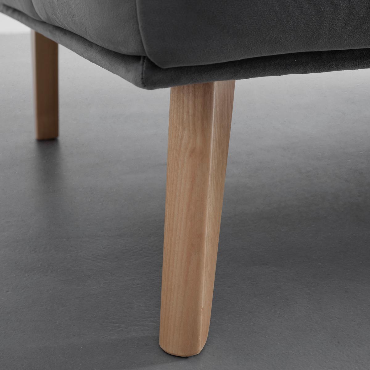 Bettsofa ALVA Dunkelgrau Holzfuss - Dunkelgrau/Naturfarben, Modern, Holz/Textil (185/80/88cm) - Bessagi Home