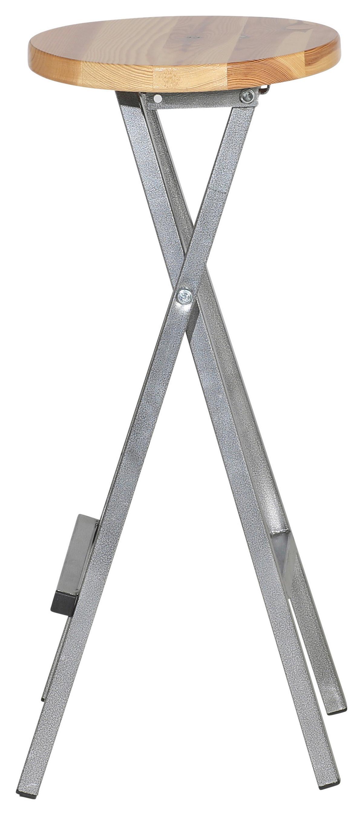 Barhocker Holz/Anthrazit - Anthrazit/Beige, Basics, Holz/Metall (35/82/35cm) - Gardenson