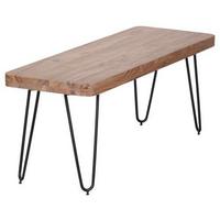 Sitzbank "Bagli", aus Akazie - Schwarz/Akaziefarben, MODERN, Holz/Metall (160/45/40cm) - MID.YOU