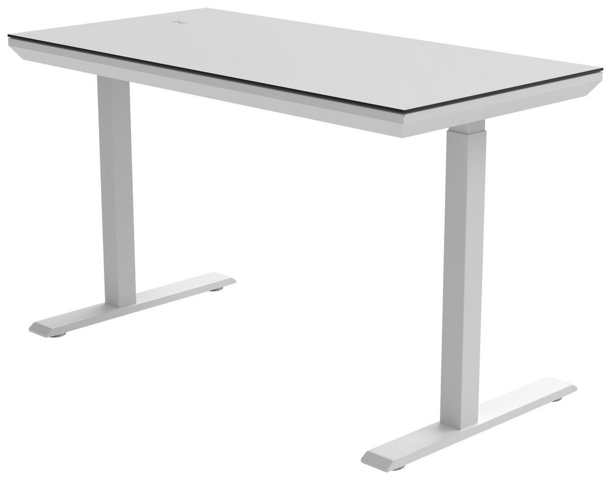 Schreibtisch Harry Weiss - Weiss, Modern, Holzwerkstoff/Kunststoff (120/72-120/60cm) - Mömax
