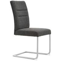 KRZESŁO NA PŁOZIE ROSY - kolor stalowy/ciemnoszary, Design, metal/tkanina (48/98/63cm) - Novel