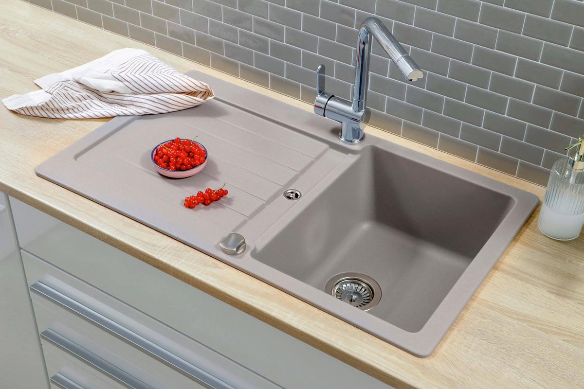 Pomivalno Korito Austin, 86x50cm - siva, Design, kamen (86/21/50cm) - Respekta