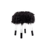 Hocker Laika 100 - Transparent/Schwarz, Design, Kunststoff/Textil (41/46/41cm) - Kayoom