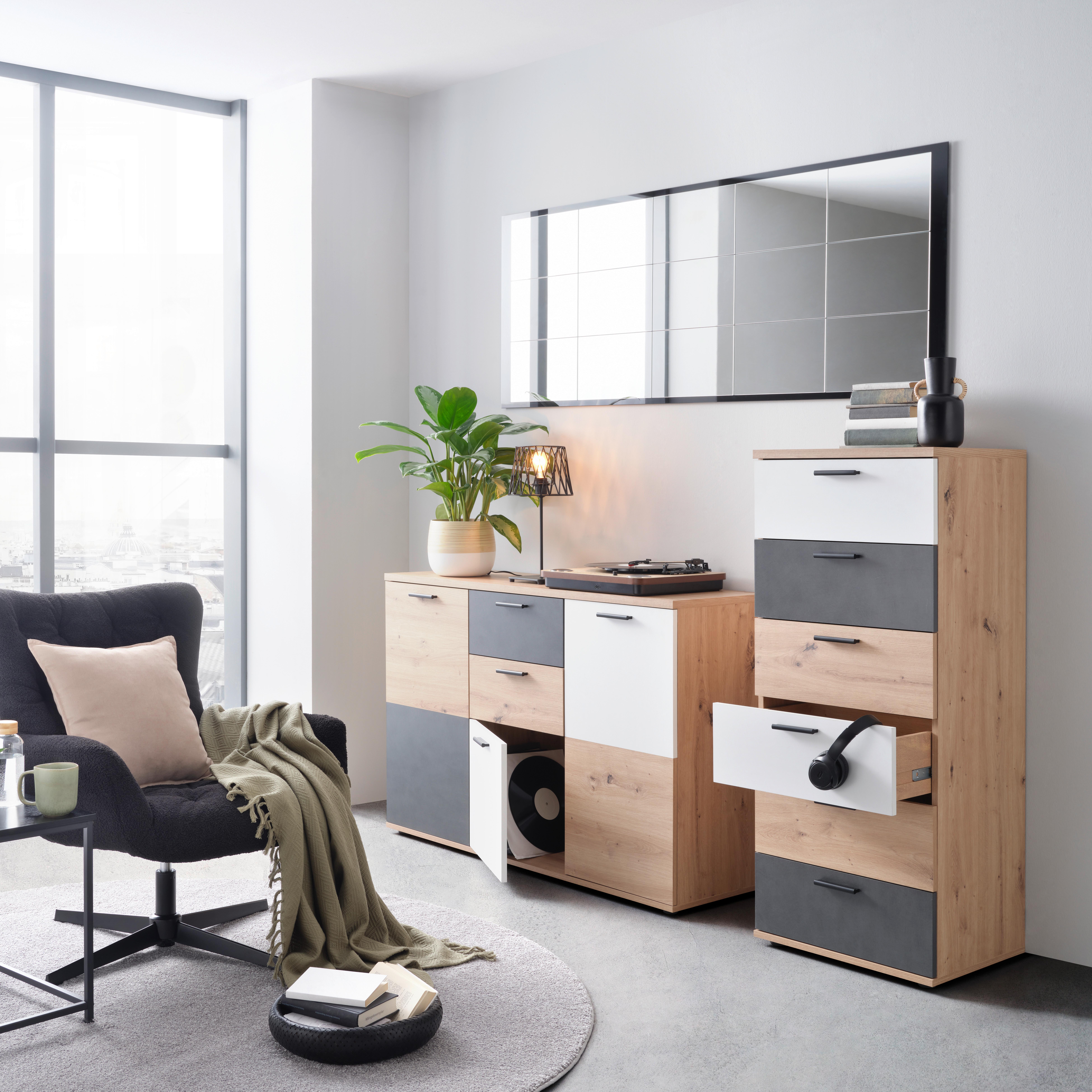 BYRÅ SOFIA -EXKLUSIV- - Modern, trämaterial/plast (127/85/40cm) - Mömax