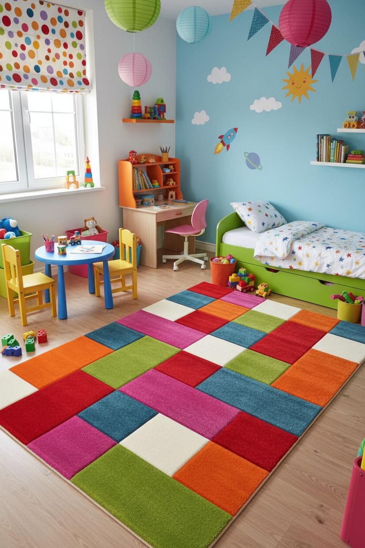 Webteppich Diamond Kids Multicolor ca. 80x150cm - Multicolor, Basics, Textil (80/150cm)