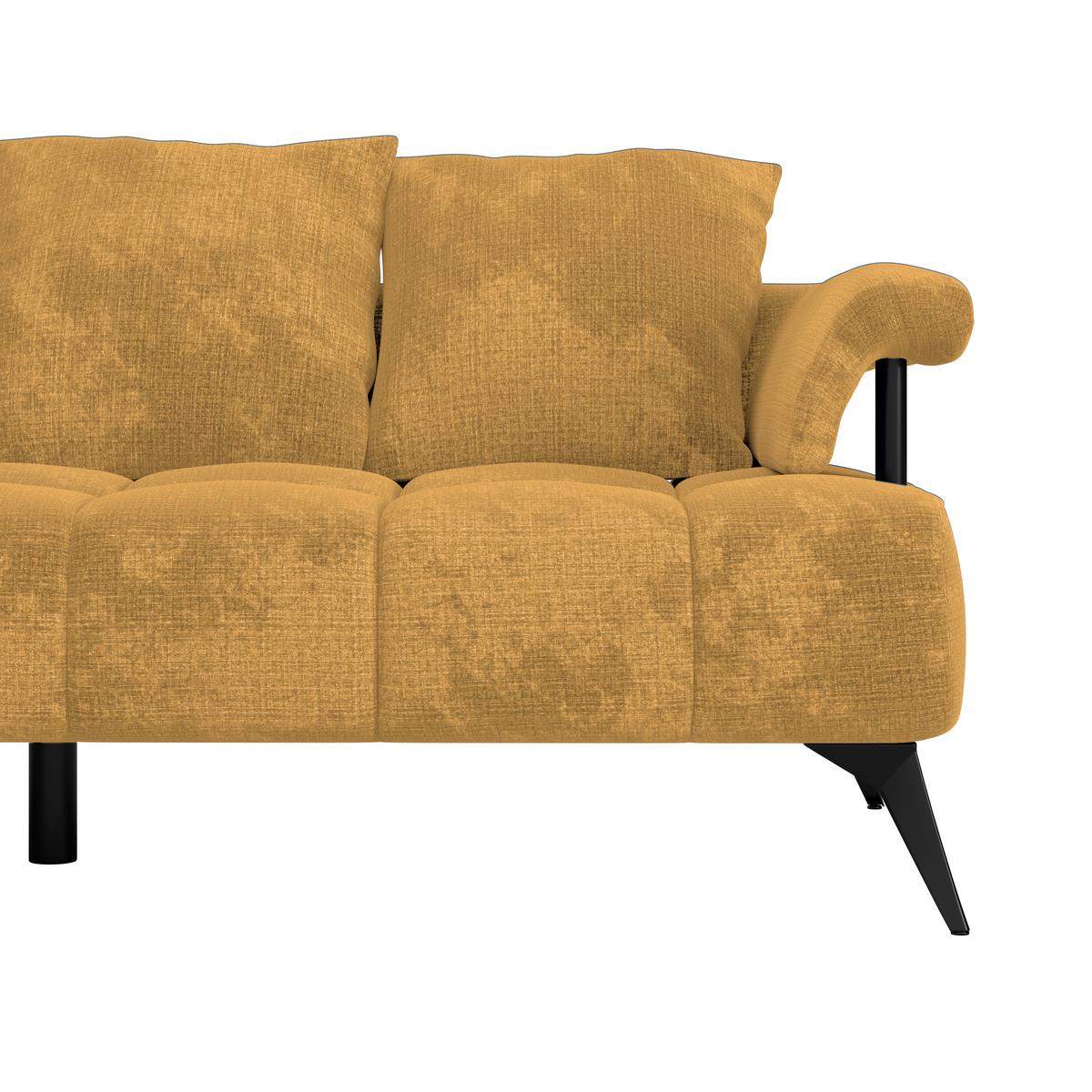 Kutna Garnitura Vanessa - zlatne boje/crna, Moderno, tekstil/metal (200/297cm) - Modern Living