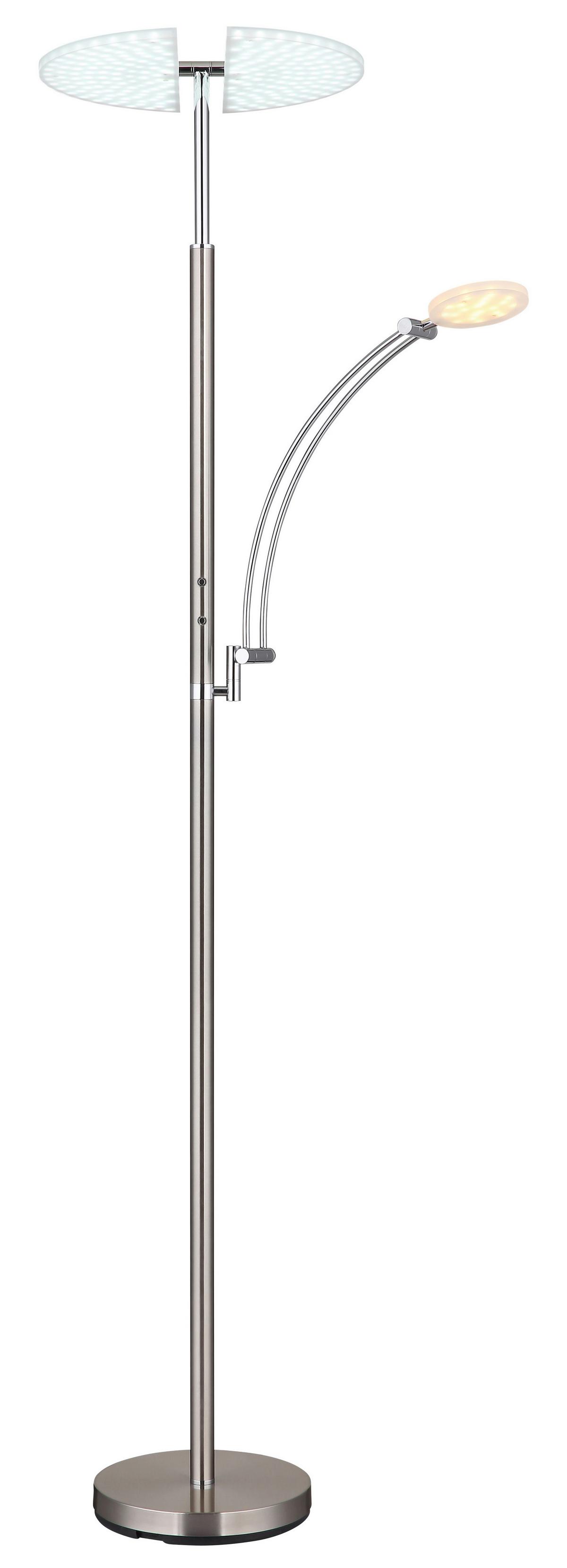 Led Podna Svjetiljka Boja Nikla - bijela/boje nikla, Design, metal/plastika (80/40,5/183cm) - Globo