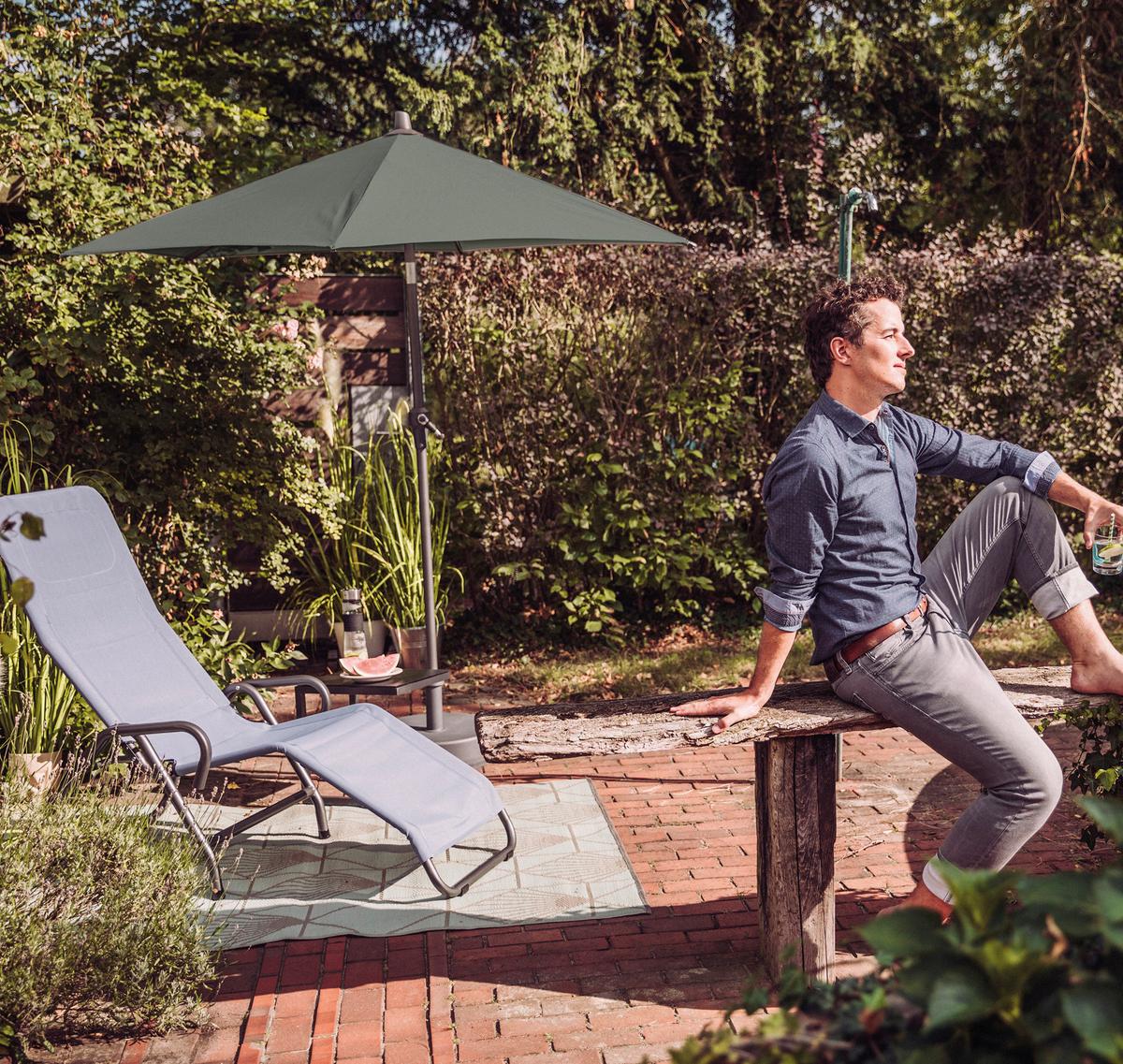 Sonnenschirm BHT: 250x258x250 cm Anthrazit/Olivgrün - Anthrazit/Olivgrün, KONVENTIONELL, Textil/Metall (250/250cm) - Siena Garden