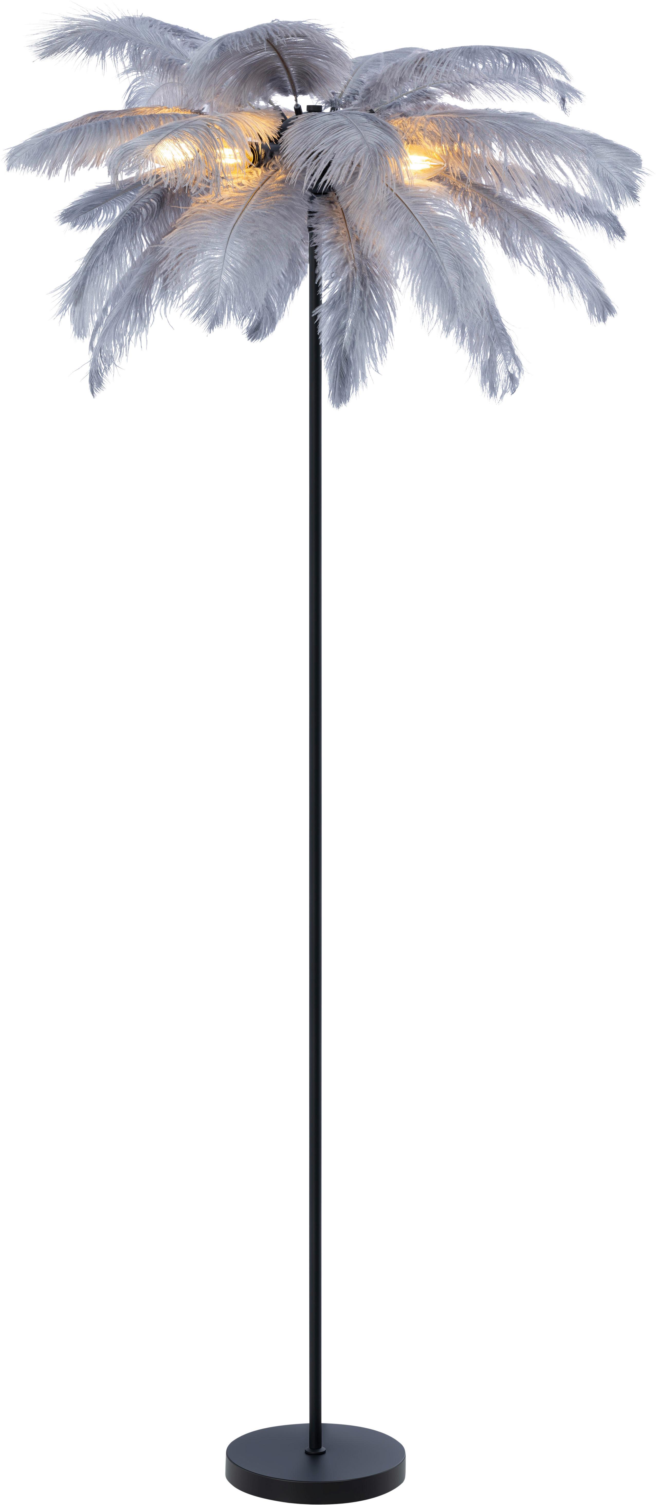 LAMPA STOJĄCA PALMA - czarny/szary, Trend, metal/tkanina (55/160cm) - Novel