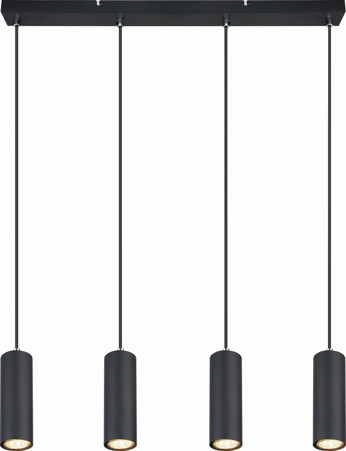 Hängeleuchte Witmo in Schwarz max. 35 Watt - Schwarz, MODERN, Metall (65/6/120cm) - Modern Living