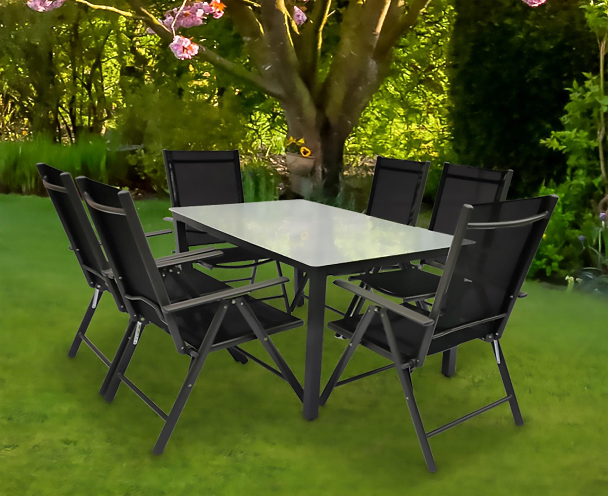 Vrtna Garnitura Gardenson, Antracit, 7-Delno - antracit, Basics, kovina/steklo - Gardenson