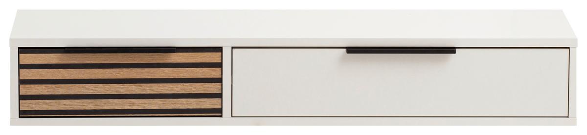 Komoda Loft, Bela, Barva Hrasta - črna/barve hrasta, Design, kovina/leseni material (103,7/16,4/32,1cm) - MID.YOU