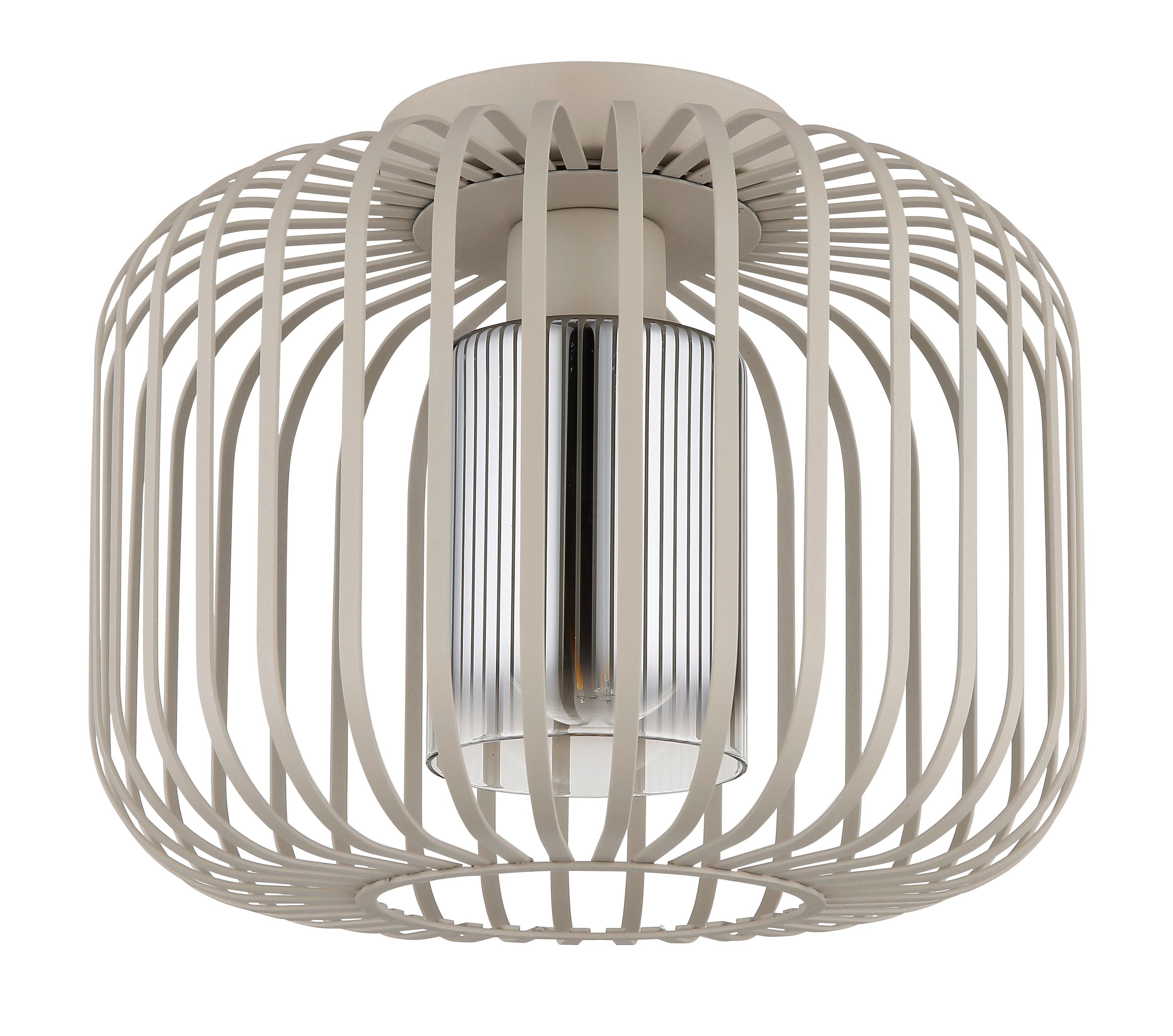 DECKENLEUCHTE 15758D ALFRED - Sandfarben/Klar, Design, Glas/Metall (28/23cm) - Globo