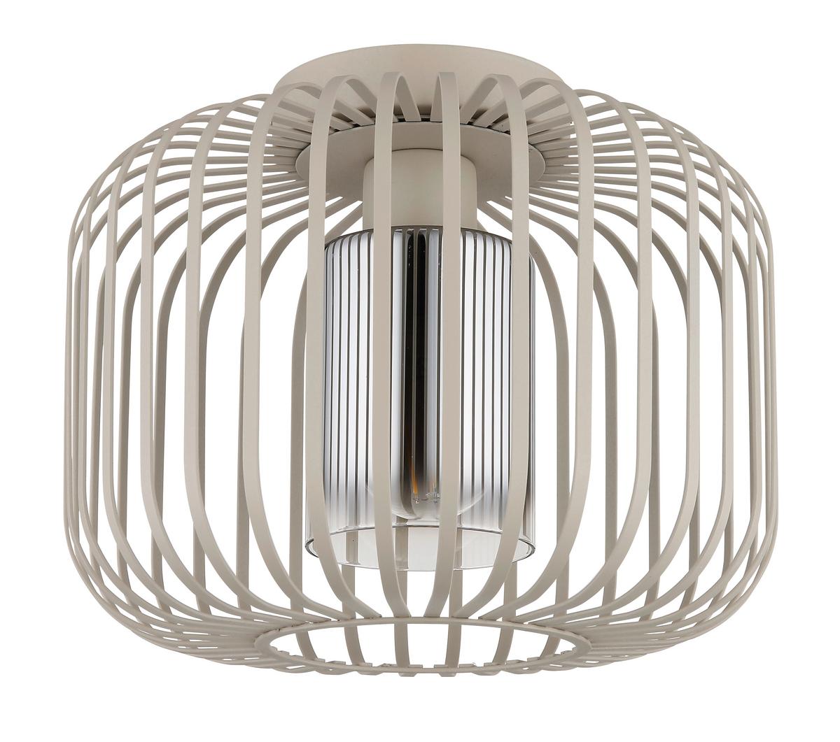 DECKENLEUCHTE 15758D ALFRED - Sandfarben/Klar, Design, Glas/Metall (28/23cm) - Globo