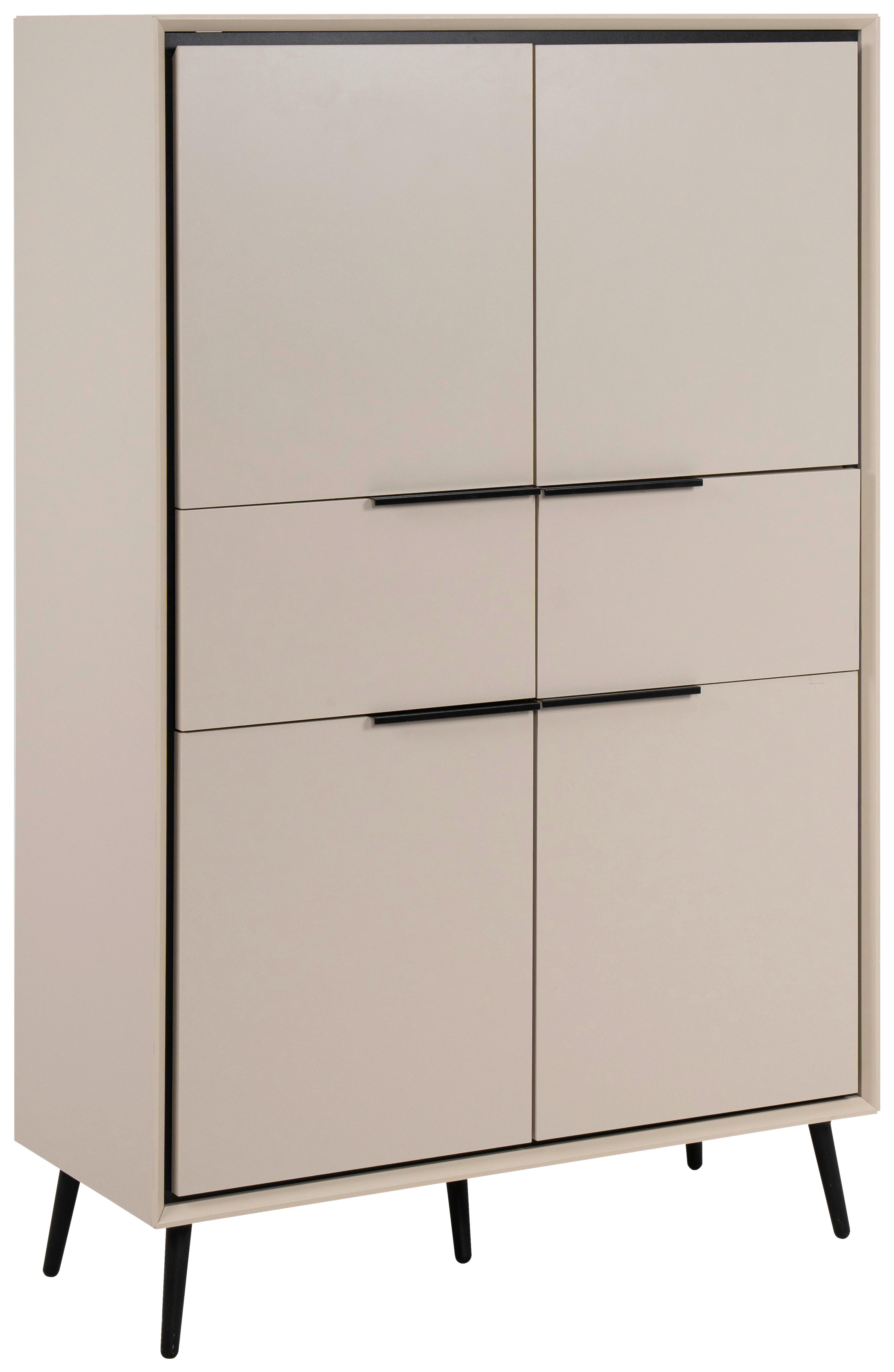 KOMODA WYSOKA ARONA 53A - czarny/kolor piaskowy, Konventionell, materiał drewnopochodny/tworzywo sztuczne (90/140/38cm) - Livetastic