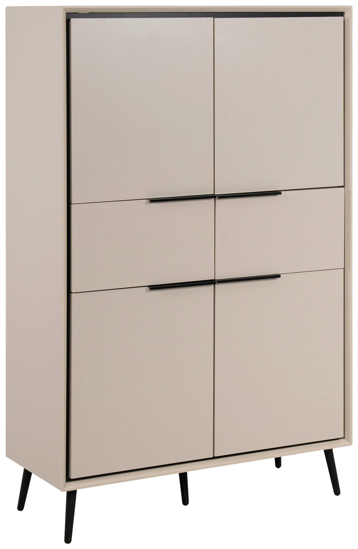 KOMODA WYSOKA ARONA 53A - czarny/kolor piaskowy, Konventionell, materiał drewnopochodny/tworzywo sztuczne (90/140/38cm) - Livetastic