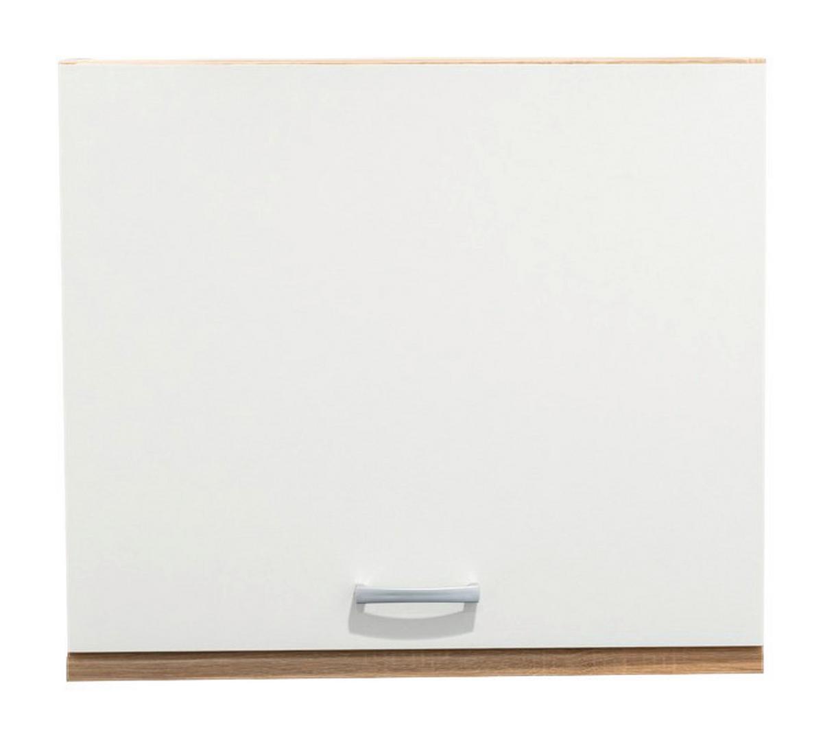 Kuhinjska Zgornja Omarica Andy, Bela, Barva Hrasta - srebrne barve/bela, Basics, umetna masa/leseni material (60/50/31cm) - Modern Living