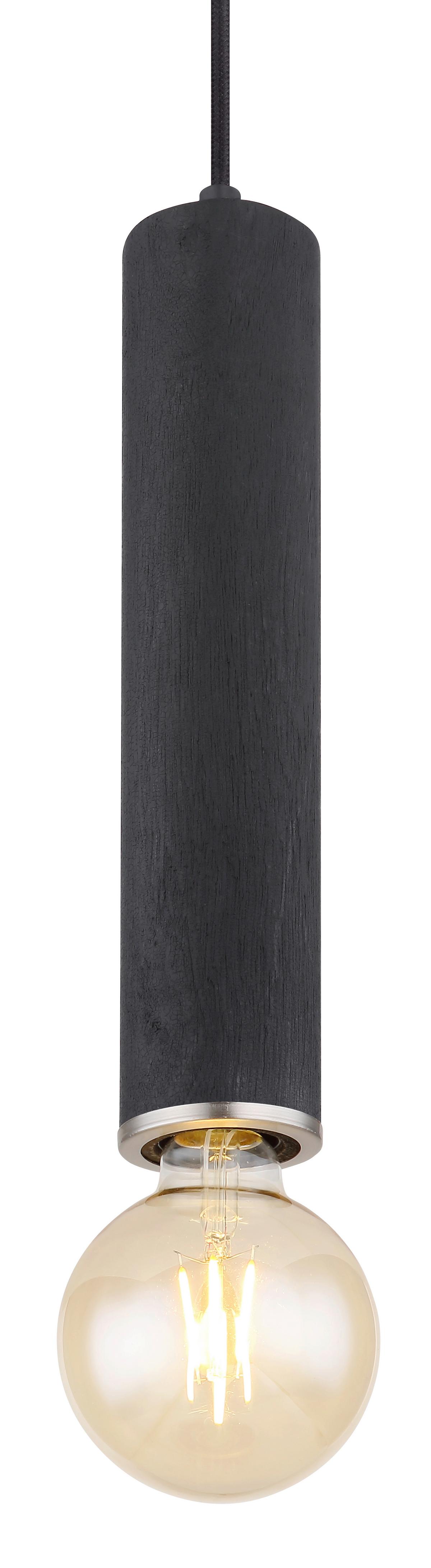 Viseča Svetilka 15499h - črna/barve niklja, Basics, kovina/les (12/160cm) - Globo