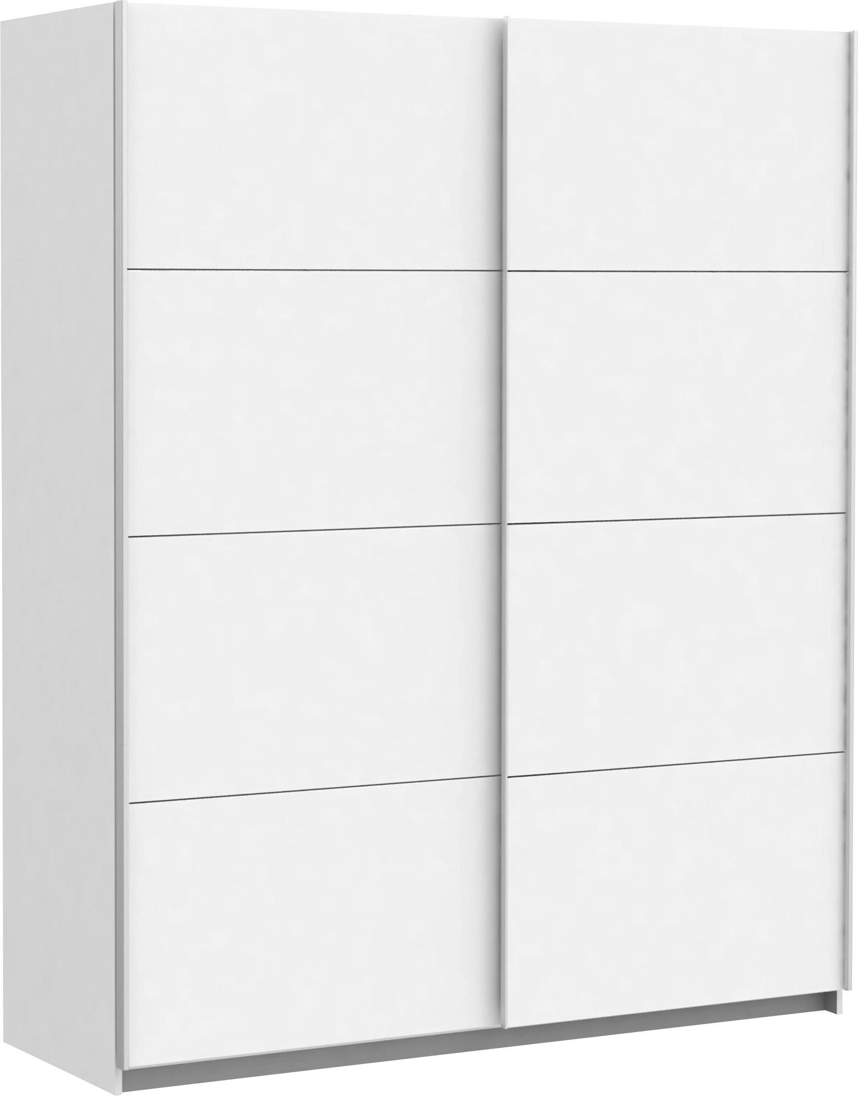 Omara Z Drsnimi Vrati Lyon, Bela - srebrne barve/siva, Design, kovina/leseni material (170/210/61cm) - Ti'me