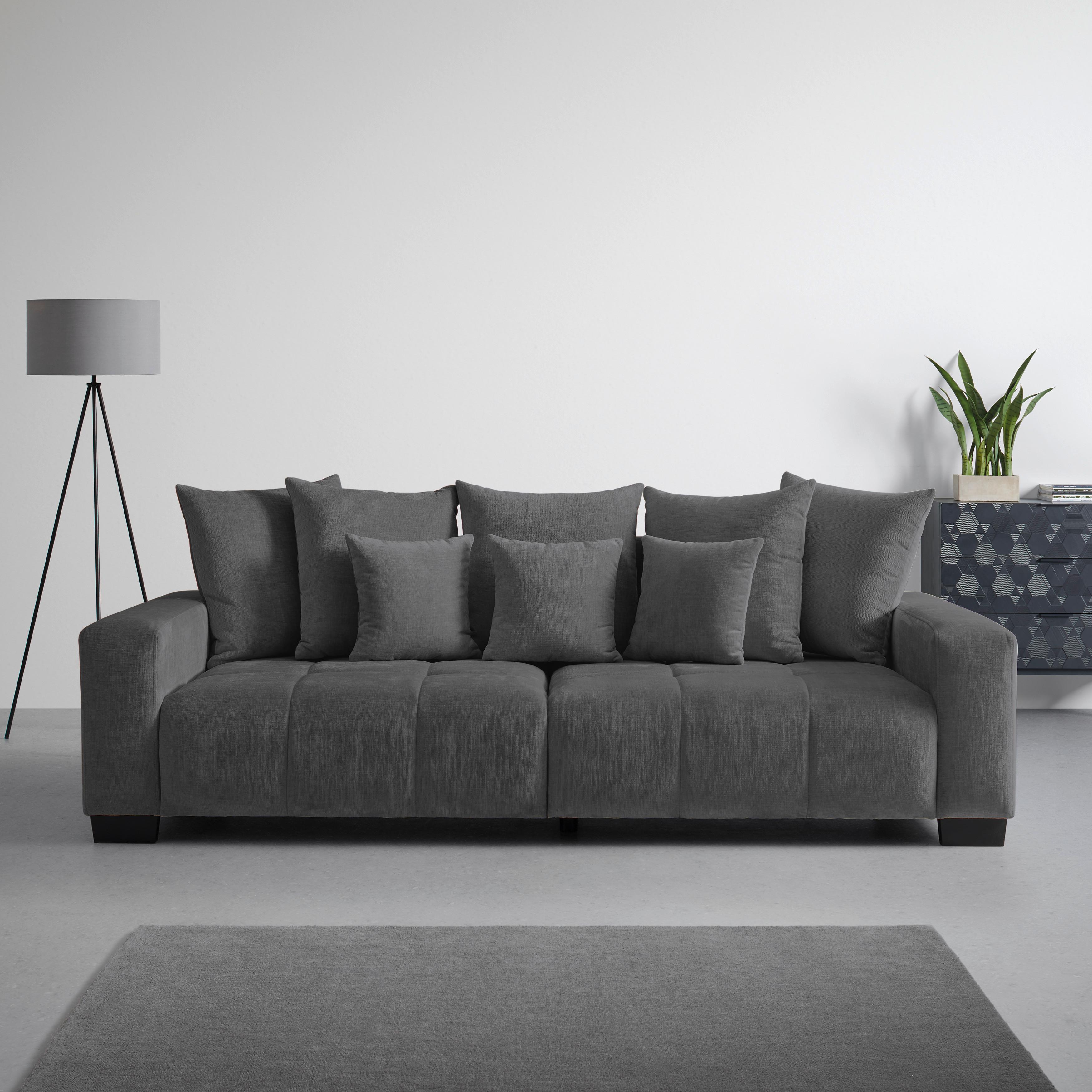 Bigsofa Matteo Graphitfarben - Graphitfarben/Schwarz, MODERN, Holz (246/93/124cm) - Based