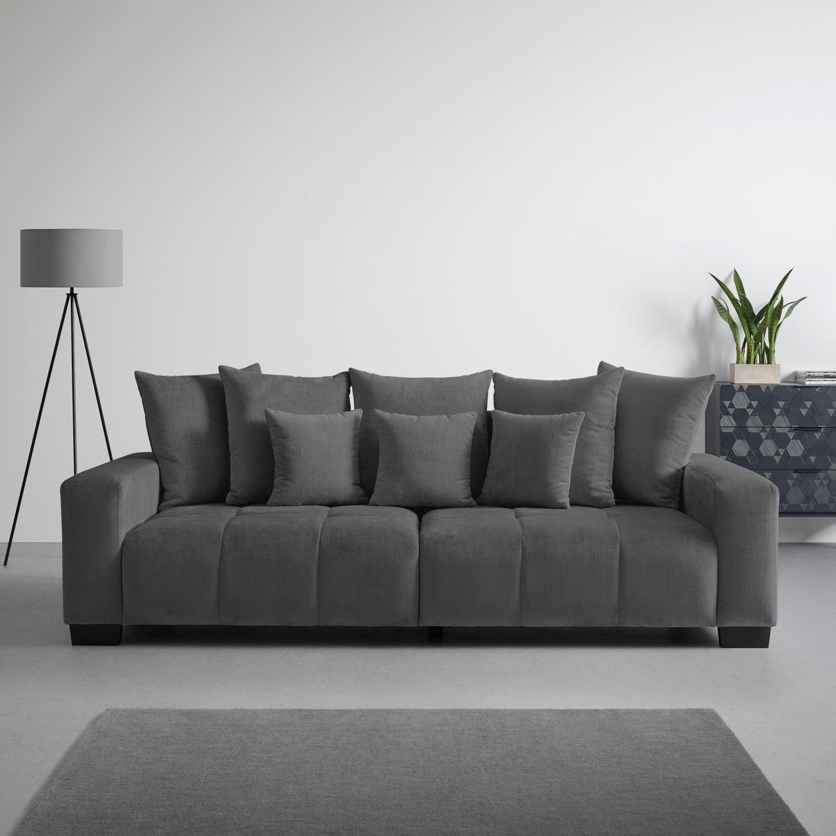 Bigsofa Matteo Graphitfarben - Graphitfarben/Schwarz, MODERN, Holz (246/93/124cm) - Based