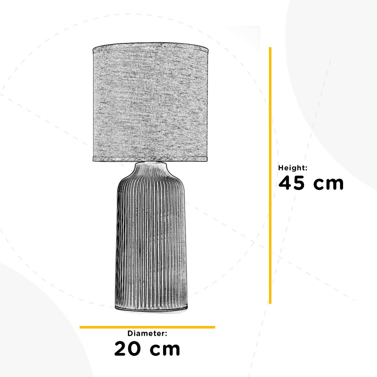 Asztali Lámpa 064/lgg - szürke, Design, textil/kerámia (20/45cm)