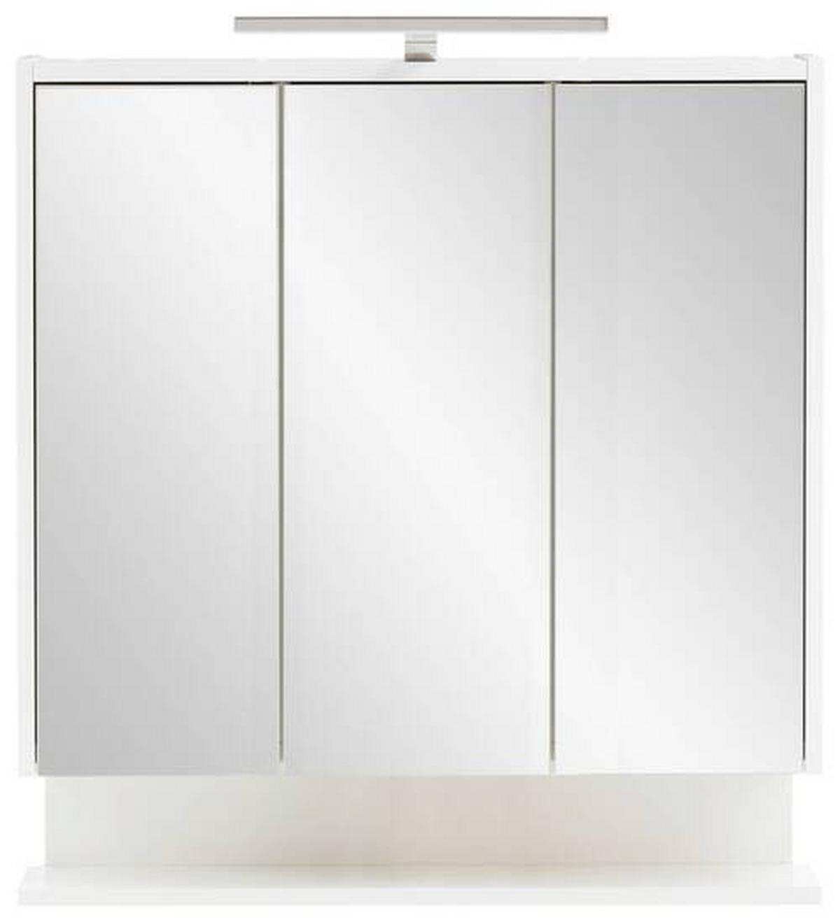 Spiegelschrank Flag Weiß mit LED 3-türig - MODERN, Glas/Holzwerkstoff (65/71,4/16cm) - MID.YOU